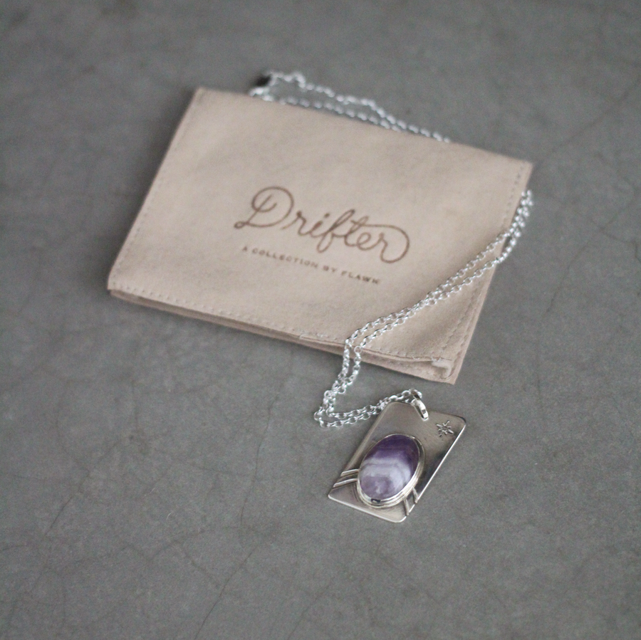 Sterling + chevron amethyst necklace